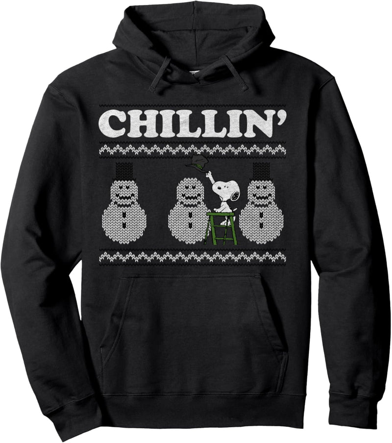 Peanuts Weihnachten Snoopy Chillen Schneemann Pullover Hoodie