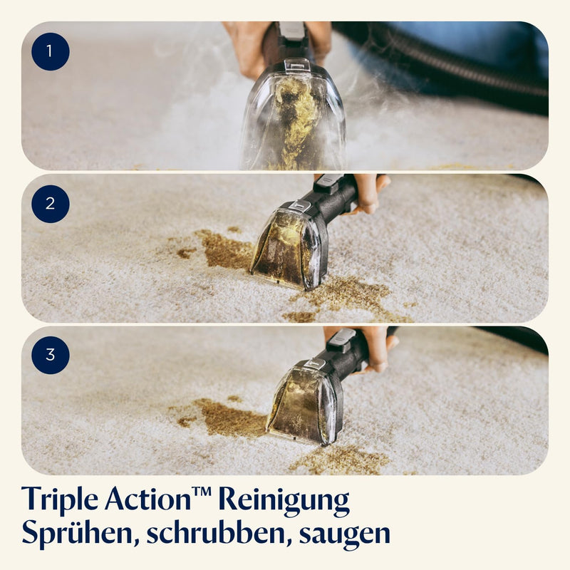 BISSELL SpotClean HydroSteam | Fleckenreiniger für Hartnäckige Flecken | Dampft, Schrubbt und Saugt