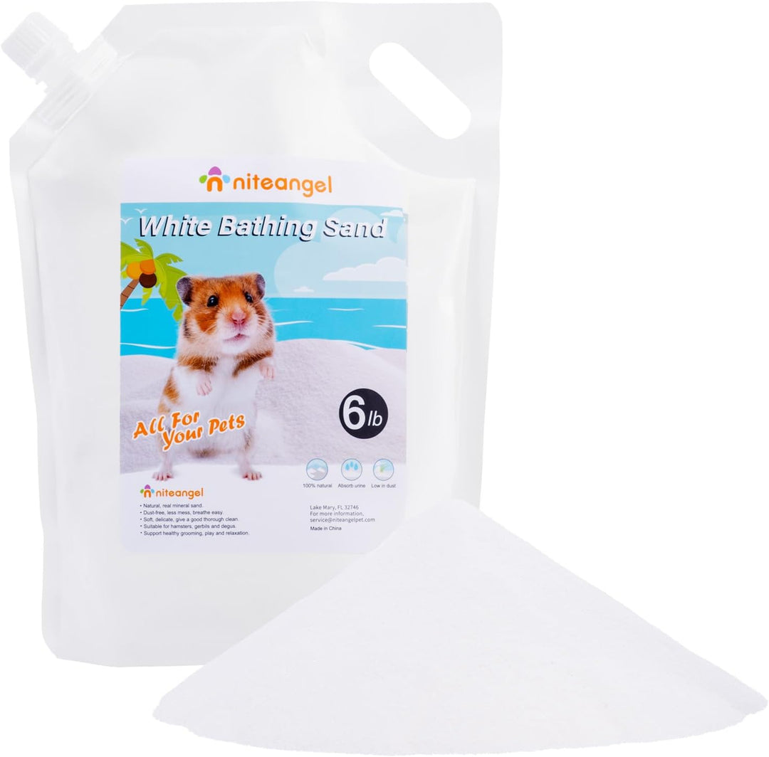 Niteangel Hamster Wüstenbad Sand | Staubfreier Badesand oder Streusand für Hamster, Chinchillas, Ger