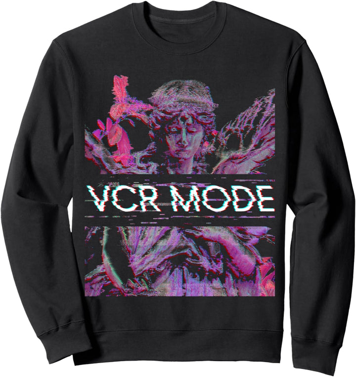 Vaporwave Synthwave Angel Vcr-Mode Glitch Sweatshirt