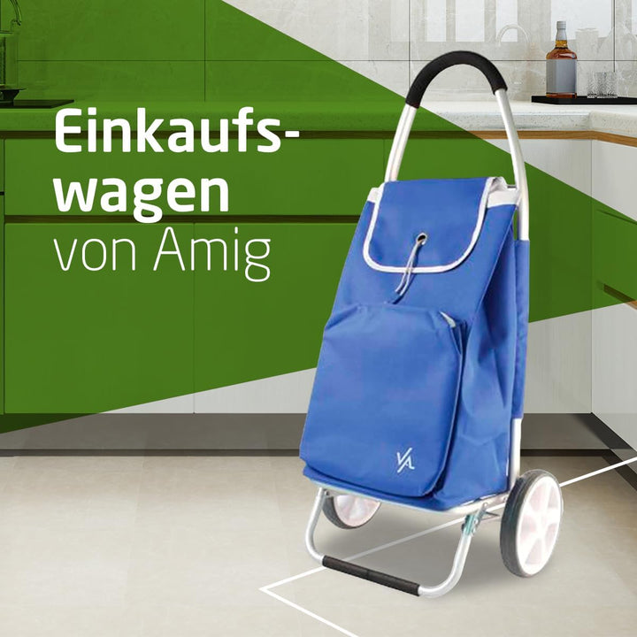 Amig - Einkaufstrolley | 12 x 45,5 x 95 cm | mit 2 Rädern | Thermofunktion | Fassungsvermögen 50 Lit
