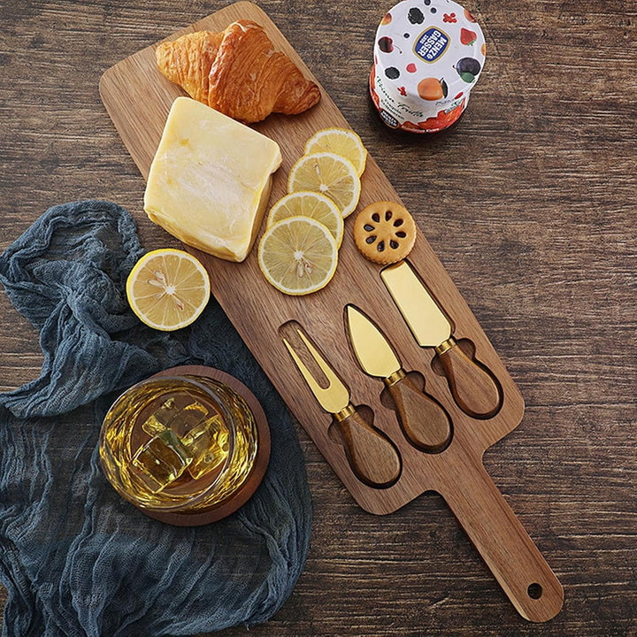 Käsebrett-Set | Mehrzweck Wurstbrett-Set aus Tragbares Käse-Servierbrett Wurstbrett-Set, mit Griff u
