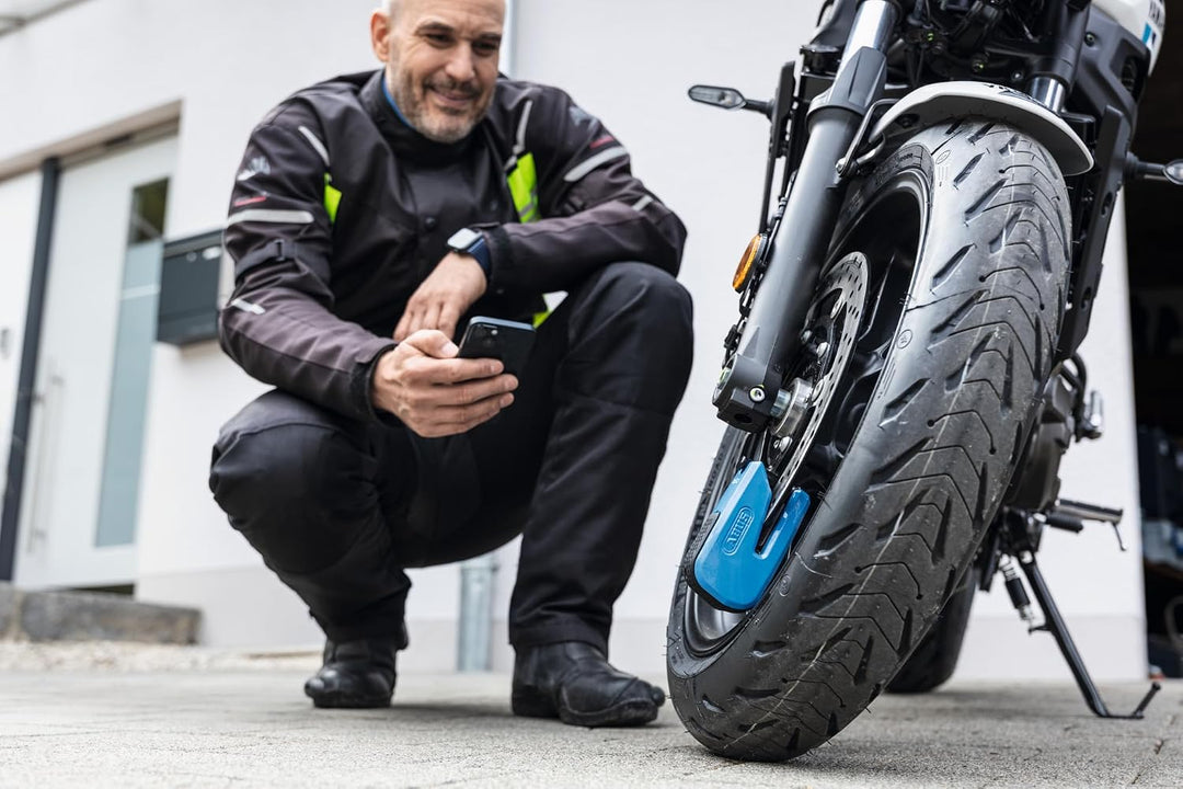 ABUS Bremsscheibenschloss Granit Detecto SmartX 8078 2.0 für Motorräder - smartes Motorradschloss mi
