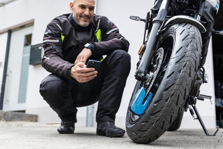 ABUS Bremsscheibenschloss Granit Detecto SmartX 8078 2.0 für Motorräder - smartes Motorradschloss mi