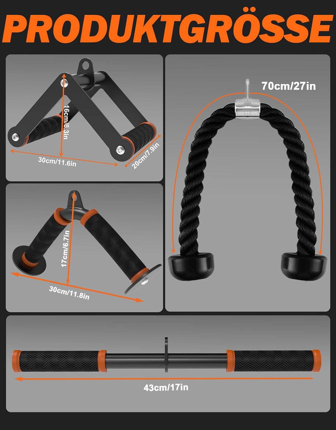 Fitarc Cable Machine Attachment Set-Orange