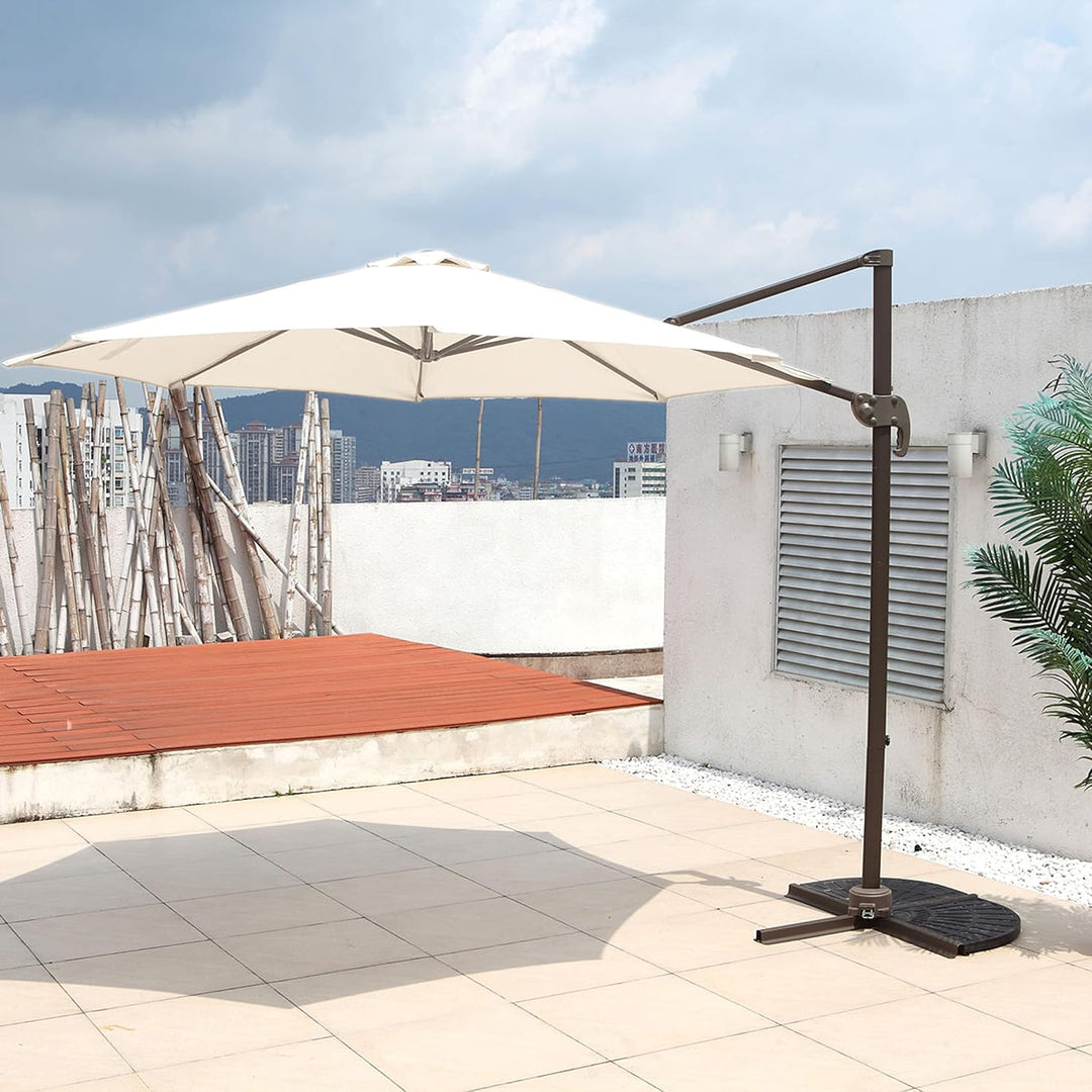 SVITA Sonnenschirm Ø 300 cm Aluminium-Ampelschirm mit Ständer und Kurbel, 360° Hebel-Konstruktion, k