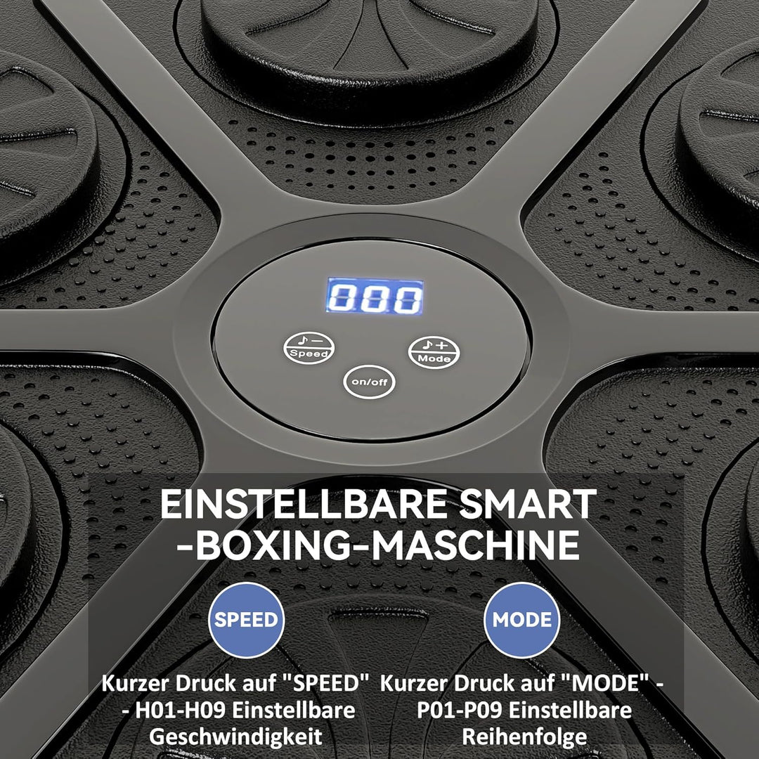 SPORTNOW Music Boxing Machine, elektronische Bluetooth Boxmaschine mit LED-Leuchten, Musik, Wandmont