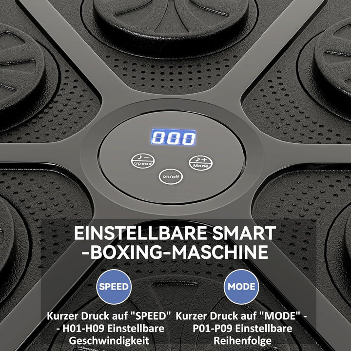 SPORTNOW Music Boxing Machine, elektronische Bluetooth Boxmaschine mit LED-Leuchten, Musik, Wandmont
