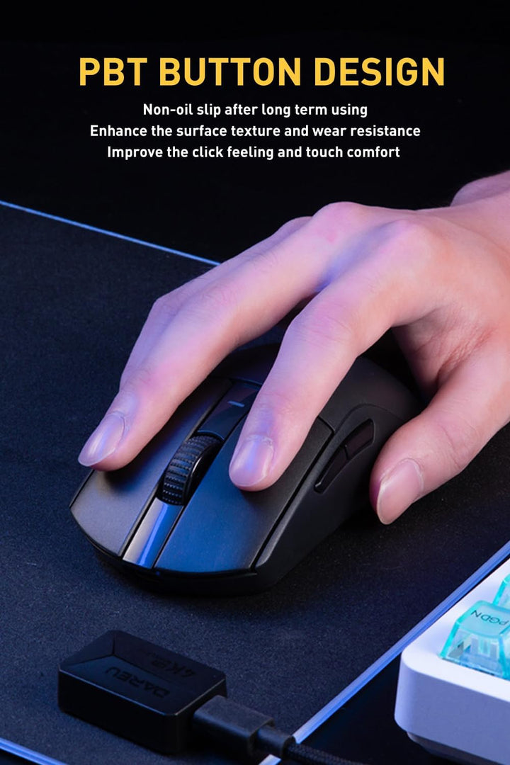DAREU A950pro 4K Wireless Gaming Mouse: 55 g Ultraleicht, 4 kHz Abtastrate, Optischer Sensor PAW3395