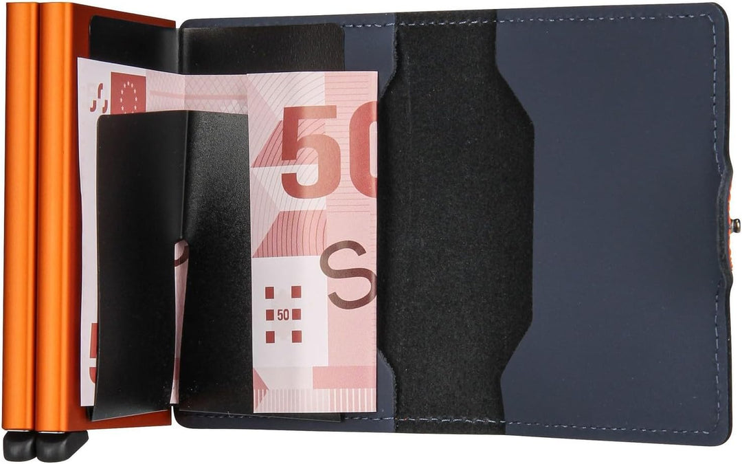 Secrid Geldbörse Twinwallet Matte Nachtblau Orange, Nachtblau Orange