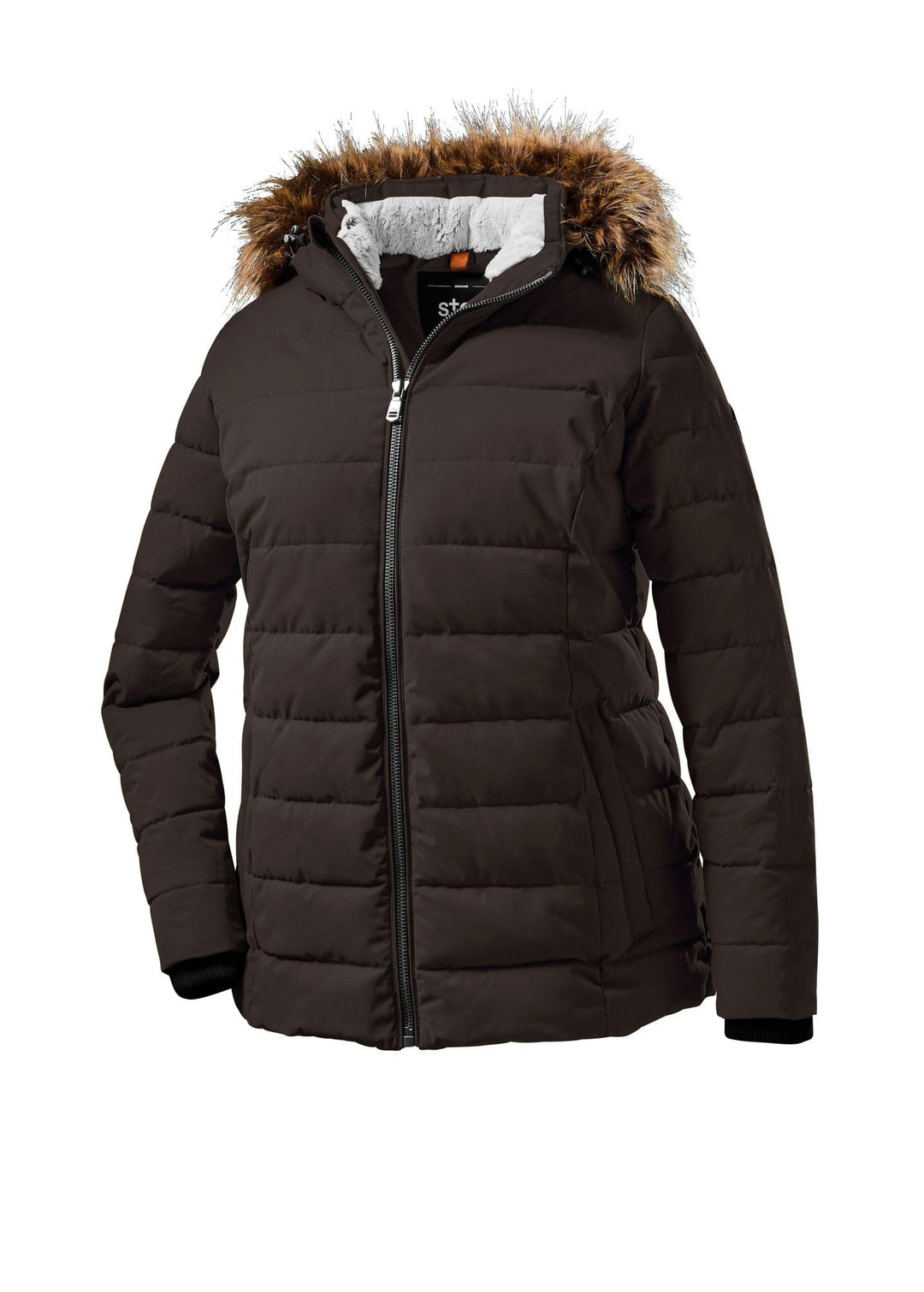 STOY Damen Wmn Quilted Jckt E Jacke In Daunenoptik Mit Abzippbarer Kapuze Steppjacke 48 Schwarz, Ste