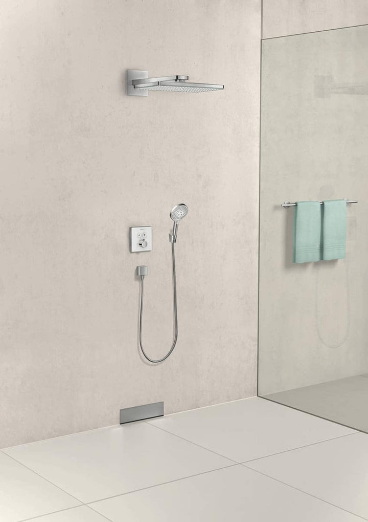 hansgrohe ShowerSelect Glas Unterputz Thermostat, für 2 Funktionen, Weiss/Chrom Thermostat Weiss/Chr