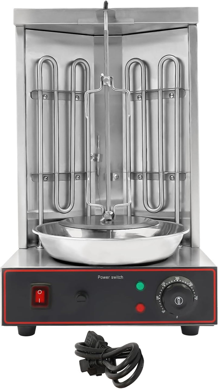 Shawarma Grill Professioneller 3000W 10kg Elektrogrill mit Edelstahl, Heizrohren &amp; automatischer 6 U