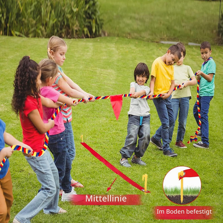 WYRJXYB Outdoorspiele Tauziehen Seilspiel 18M, Outdoor Spiele Gartenspiele für Kinder Erwachsene, Ta