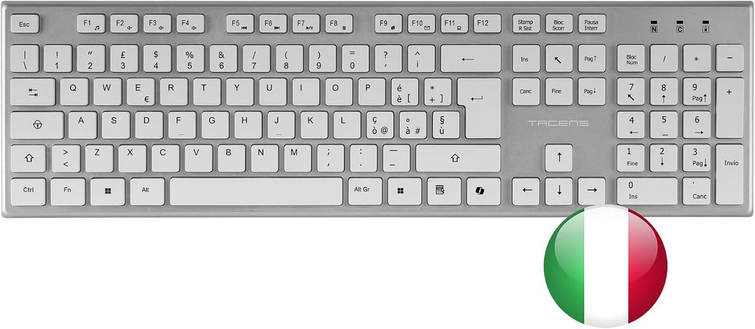 Tacens Zenith, 3-in-1 Kabelloses Combo mit DualLink 2.4 GHz Technologie, Full-Size Komplett mit Smar