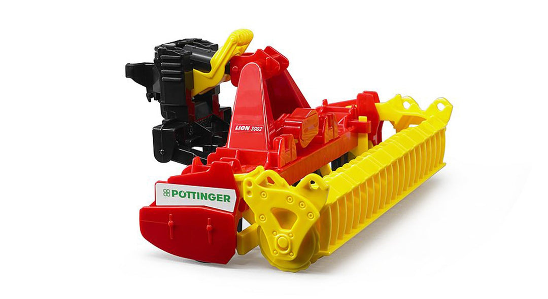 bruder 02346 - Pöttinger Lion 3002 Kreiselegge - 1:16 Traktor-Anhänger Spielzeug Bauernhof Landwirts