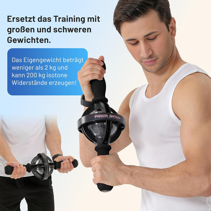Gyro-Trainer Pro Handtrainer, Doppelgriff, 200kg Widerstand, für Muskelaufbau und Handgelenkskraft