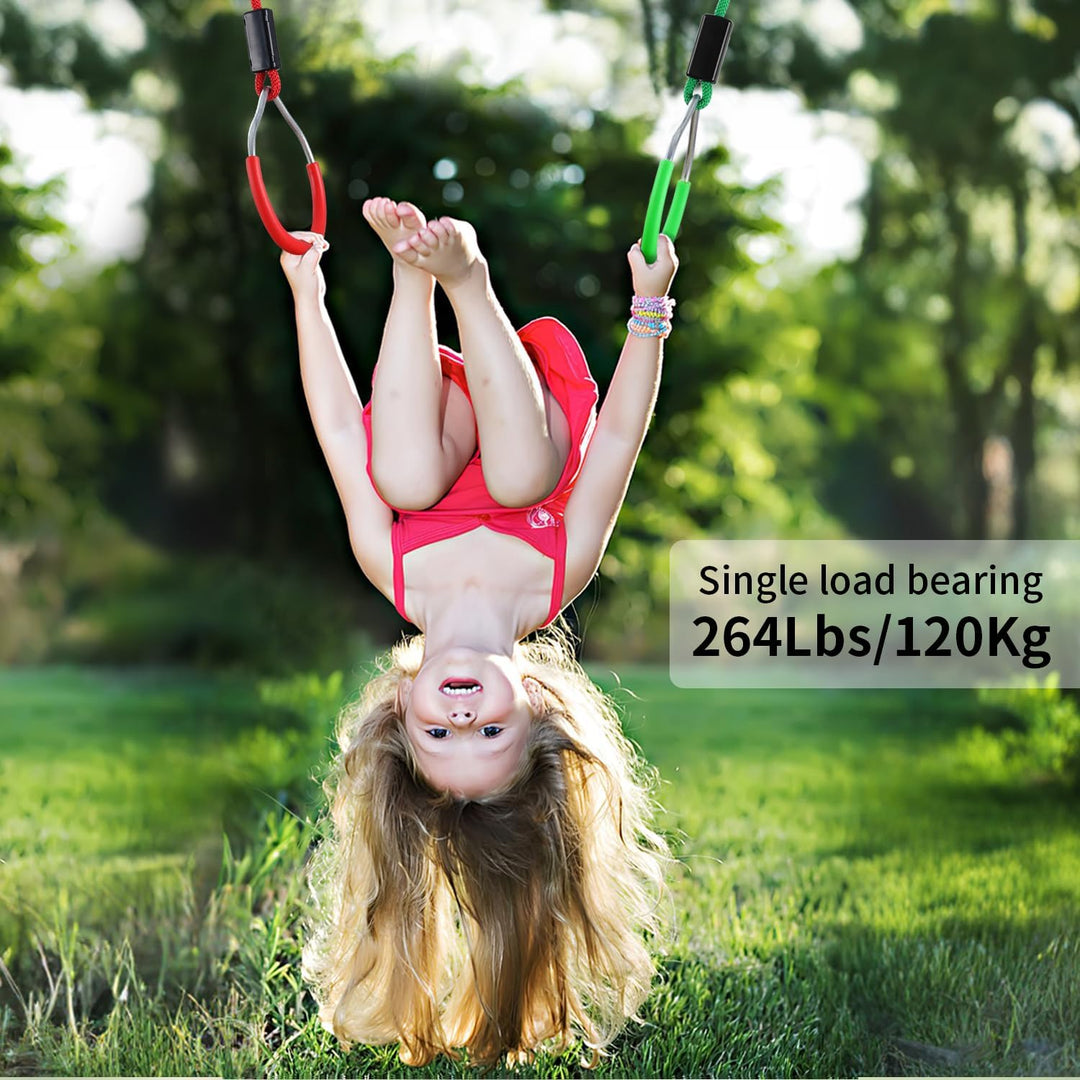 PELLOR Kinder Klettern Ringe, Multifunktions Turnringe, Multifunktions Trapeze Schaukel mit Kunststo