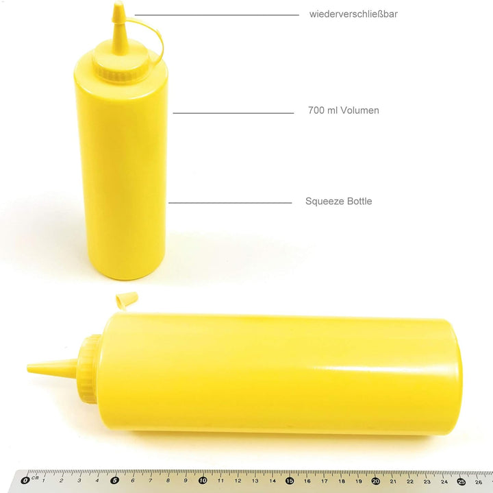 Kerafactum 3 Saucenflasche Quetschflasche 700 ml Spritzflaschen für Küche BBQ Grill Sossen Flasche f
