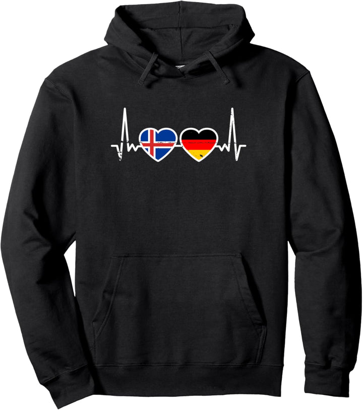 Island Deutschland Herzschlag Flagge Iceland Isländer Pullover Hoodie
