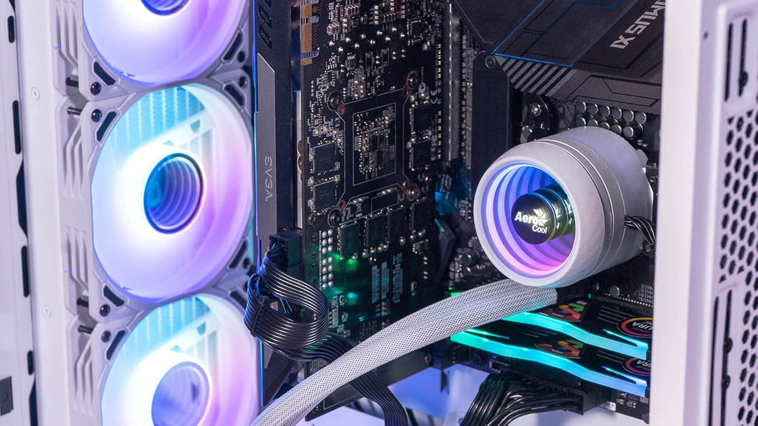 AeroCool MIRAGEL360W, CPU-Flüssigkeitskühlung, 3xLüfter 12cm ARGB, TDP 550W, Weiss, MIRAGEL360W