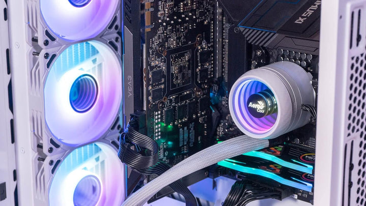AeroCool MIRAGEL360W, CPU-Flüssigkeitskühlung, 3xLüfter 12cm ARGB, TDP 550W, Weiss, MIRAGEL360W