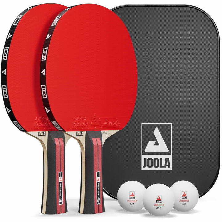 JOOLA Team Advanced Tischtennis Set - 2 Tischtennisschläger + 3 Tischtennisbälle + Tischtennishülle
