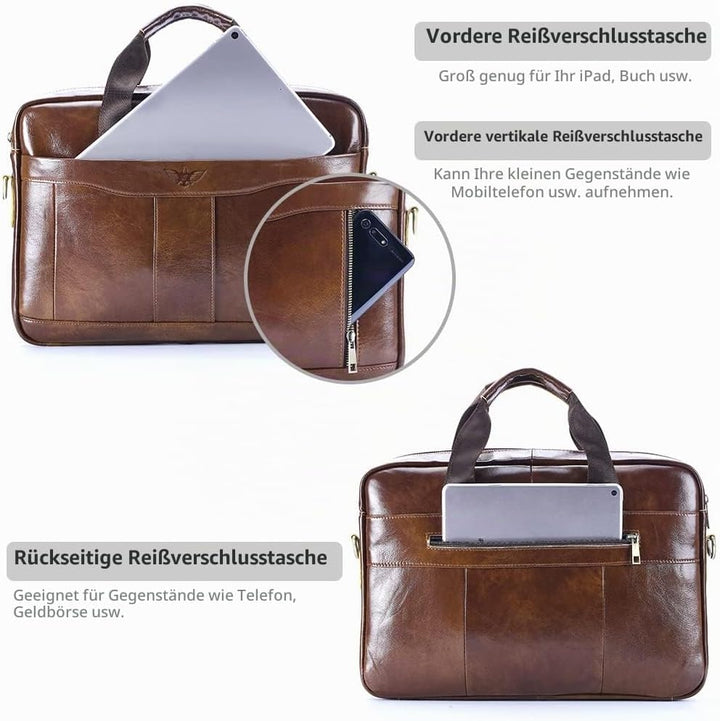 BAGZY Laptoptasche 15.6 Zoll Aktentasche Herren Umhängetasche Geschenk für Männer Handtasche für Mä