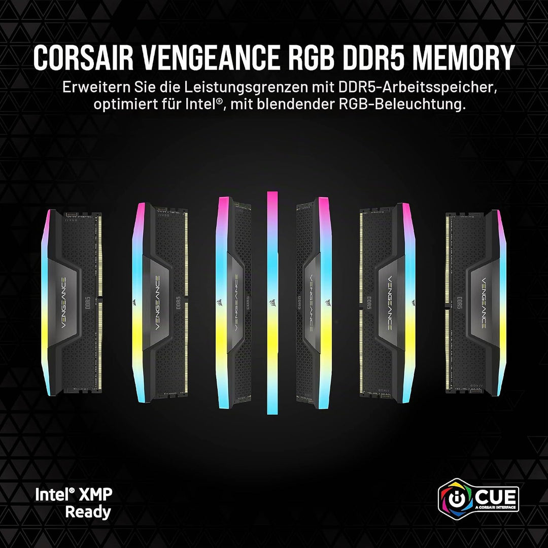 Corsair VENGEANCE RGB DDR5 RAM 64GB (4x16GB) 6600MHz CL32 Intel XMP iCUE Kompatibel Computer Speiche