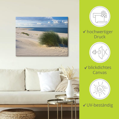 ARTland Leinwandbilder Wandbild Bild auf Leinwand 80x60 cm Strand Meer Düne Küste Gräser Nordsee Mar