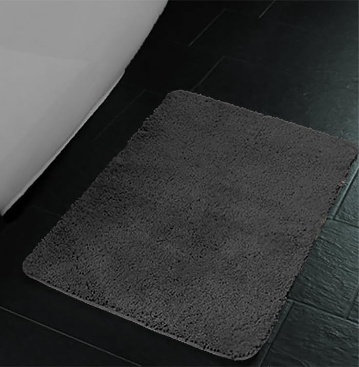 Brandsseller Badematte 70x120 cm Badezimmerteppich Badvorleger Badeteppich Schwarz