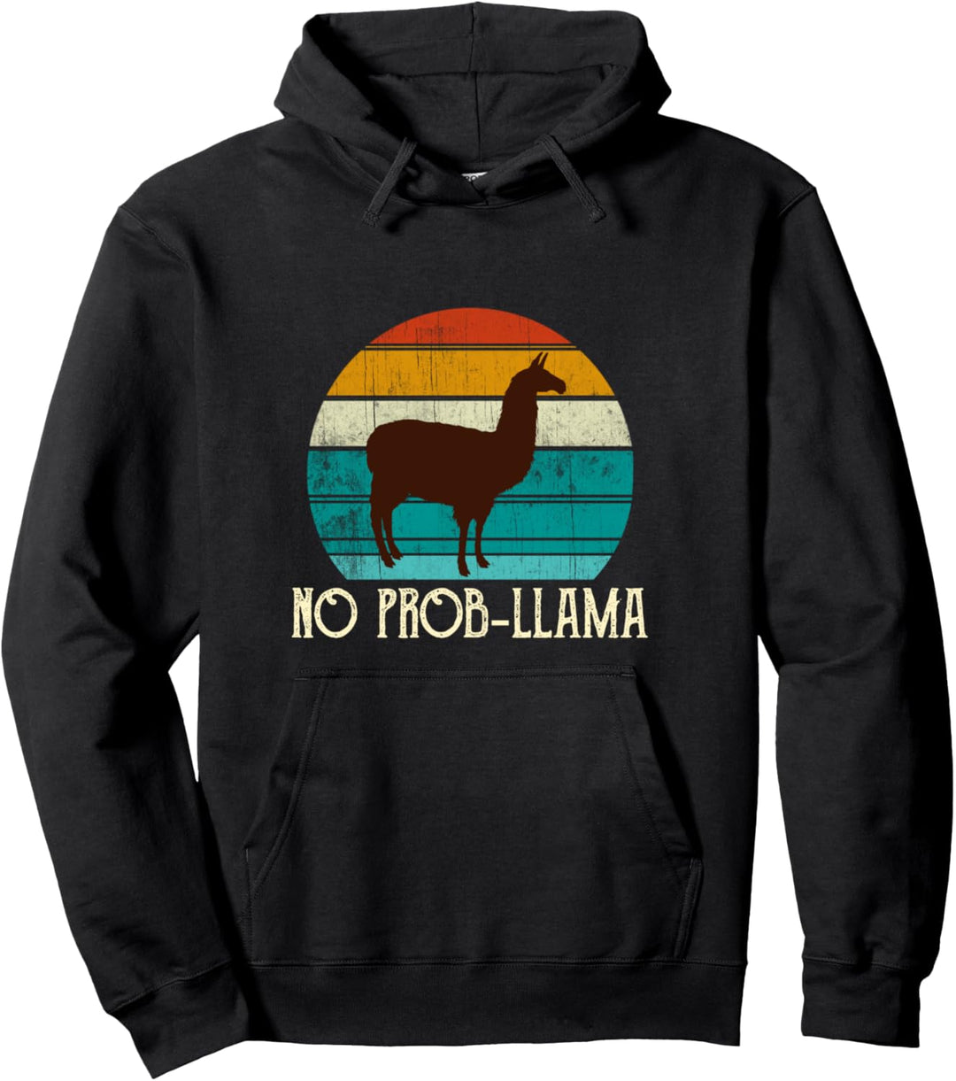 No Prob-Llama Retro Alpaca Geschenk Mädchen Teenager Frauen Pullover Hoodie