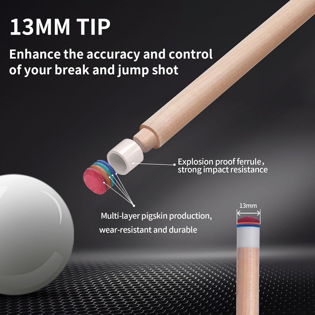 Kmise Professioneller Pool-Queue-Stick – 19 20 21 oz Queue-Sticks aus kanadischem Ahorn, Schaft mit