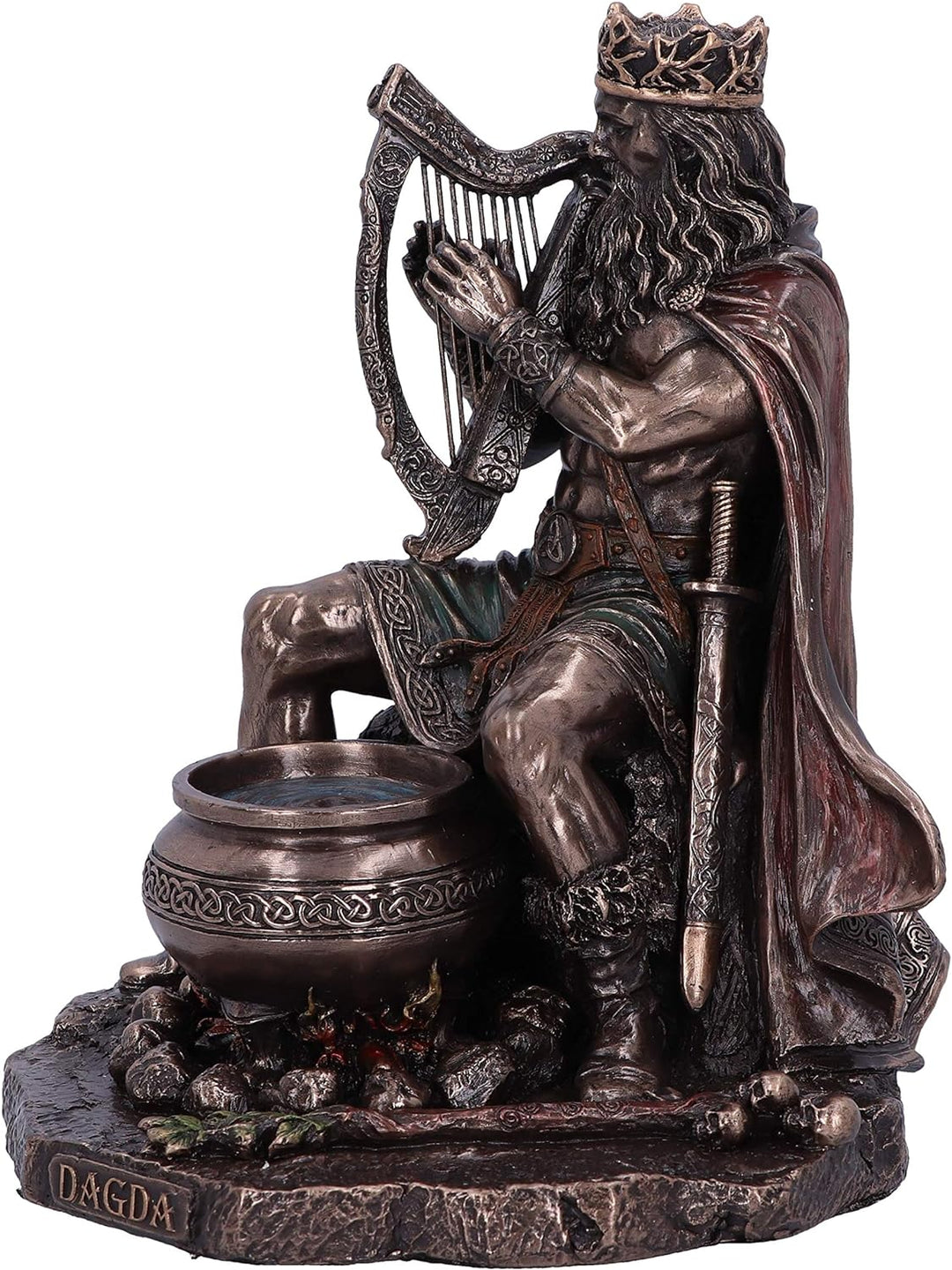 Nemesis Now Dagda König von Tuatha De Danann Keltische Gottheit-Figur, Bronze, 18,5 cm