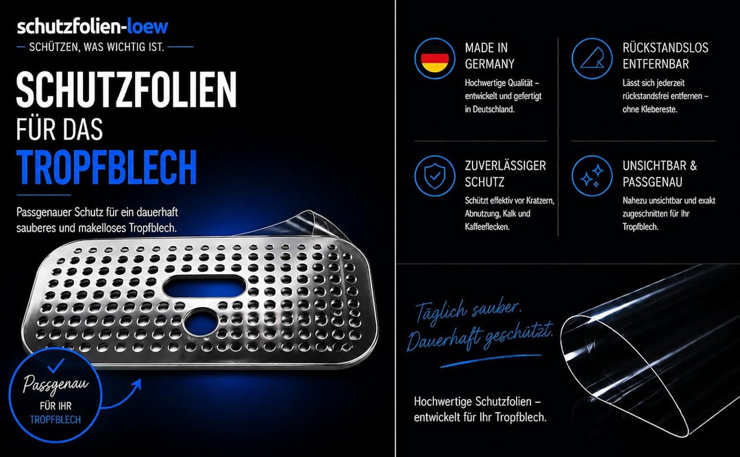 3 x Schutzfolie für Tchibo Esperto2 Milk - Tassenablage - Tropfblech - Abtropfblech - (NICHT für Esp