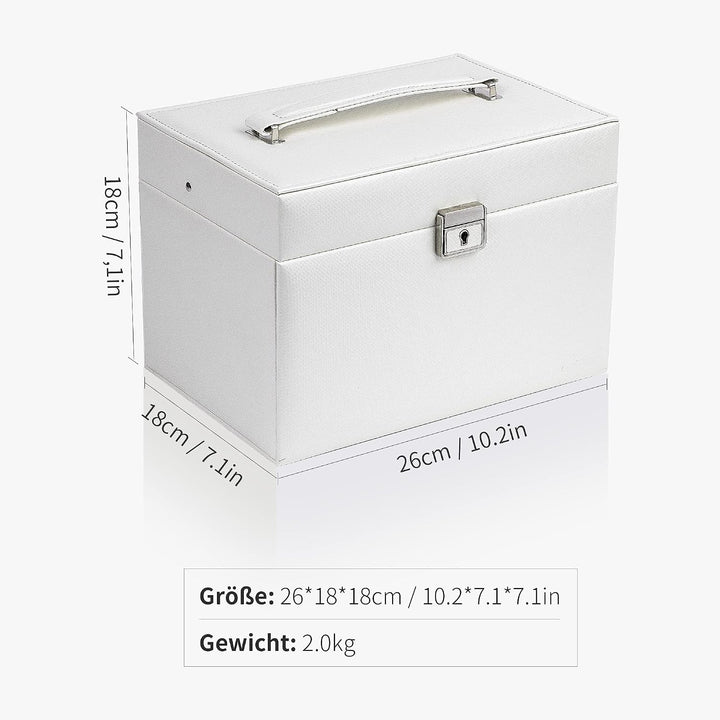 AdelDream Damenschachtel PU-Leder Medium Juwelierlocker mit Schloss Geeignet für Heimfahrt um Ringe
