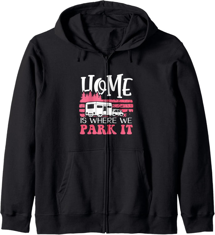 Zuhause, wo wir es parken - Camper Retro Kapuzenjacke