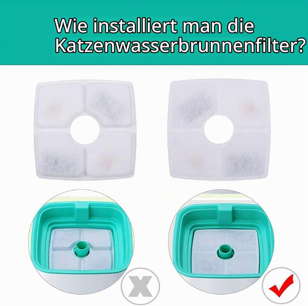 12 Stück Ersatzfilter für Trinkbrunnen, Katzenbrunnen Filter für Katzen und Hunde Cat Fountain Ersat