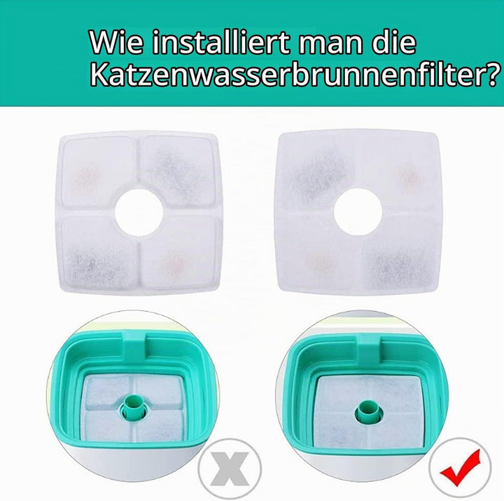 12 Stück Ersatzfilter für Trinkbrunnen, Katzenbrunnen Filter für Katzen und Hunde Cat Fountain Ersat