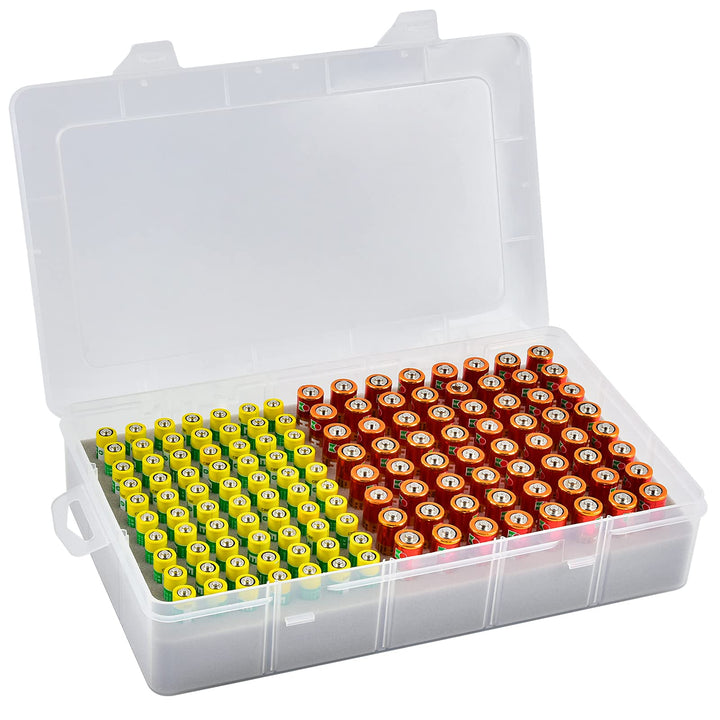 Batterie Aufbewahrungsbox, Batterie Box für 134 Stk. AA & AAA Batterien, Tragbare Garage-Organisatio