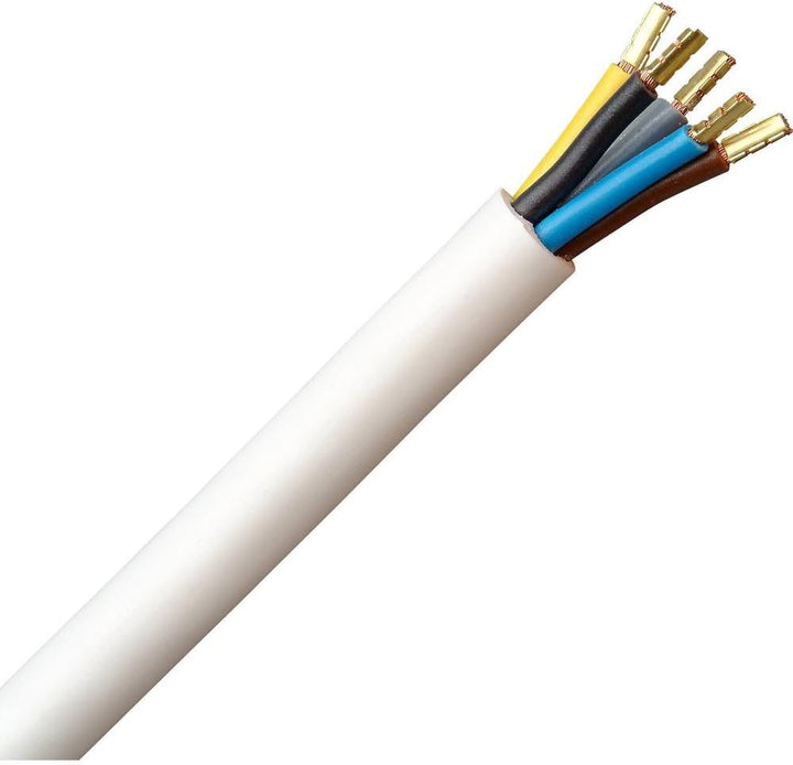 Kopp 156005047 Herdanschlussleitung H05 VV-F 5G, 2.5 mm², 5 m, weiss 5 m Single, 5 m Single