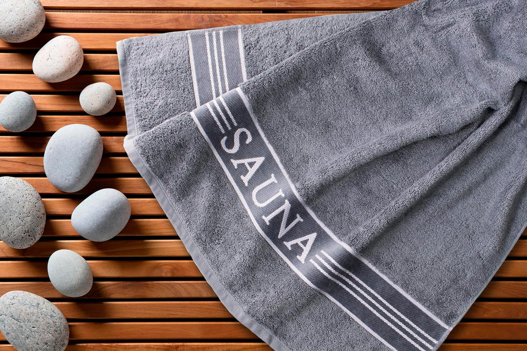 frottana Sauna – Saunatuch mit Bordüre 80 x 200 cm aus 100% Baumwolle, Deep Sea 80 x 200 cm Deep Sea