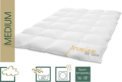 HANSKRUCHEN® Premium de Luxe Daunendecke 155x220 cm - Medium / Ganzjahresdecke - Made in Germany Kas