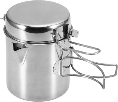 Lixada Camping Topf 1L Edelstahl Tasse BecherKochen Wasserkocher mit Deckel und Griff für Camping Wa