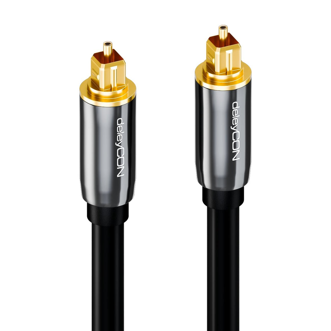 deleyCON 10m Optisches Digital Audio Kabel - S/PDIF - 2x Toslink Stecker - LWL Lichtwellenleiter Kab