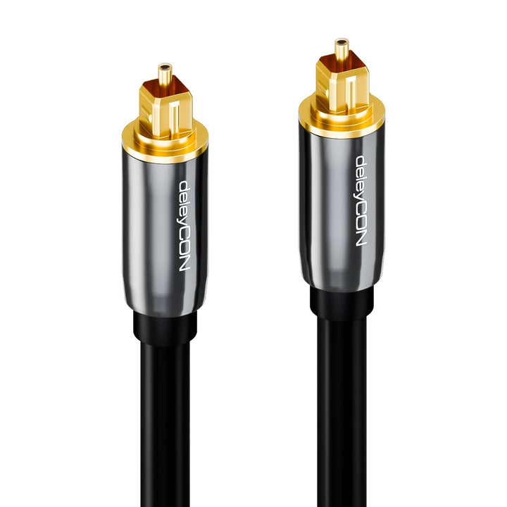 deleyCON 10m Optisches Digital Audio Kabel - S/PDIF - 2x Toslink Stecker - LWL Lichtwellenleiter Kab