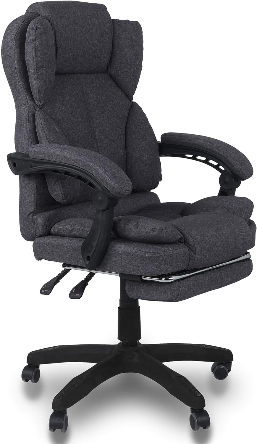 Trisens Bürostuhl, ergonomischer Schreibtischstuhl Stoff Chefsessel mit gepolsterten Armlehnen und K