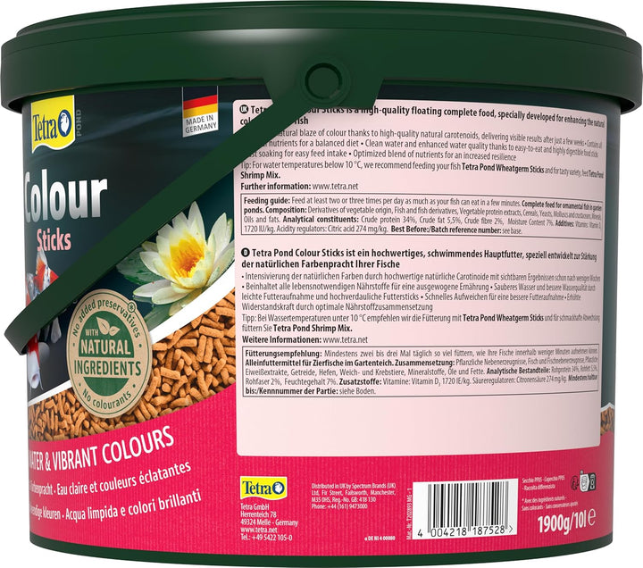 Tetra Pond Colour Sticks - Fischfutter für Teichfische, für natürliche Farbenpracht und klares Wasse
