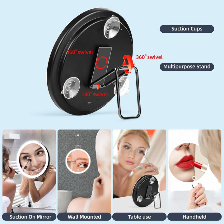 Vergrösserungsspiegel mit Licht 30X, 15cm 3 Farbe Modi Dimmen beleuchtete Make-up-Spiegel mit 30X Ve