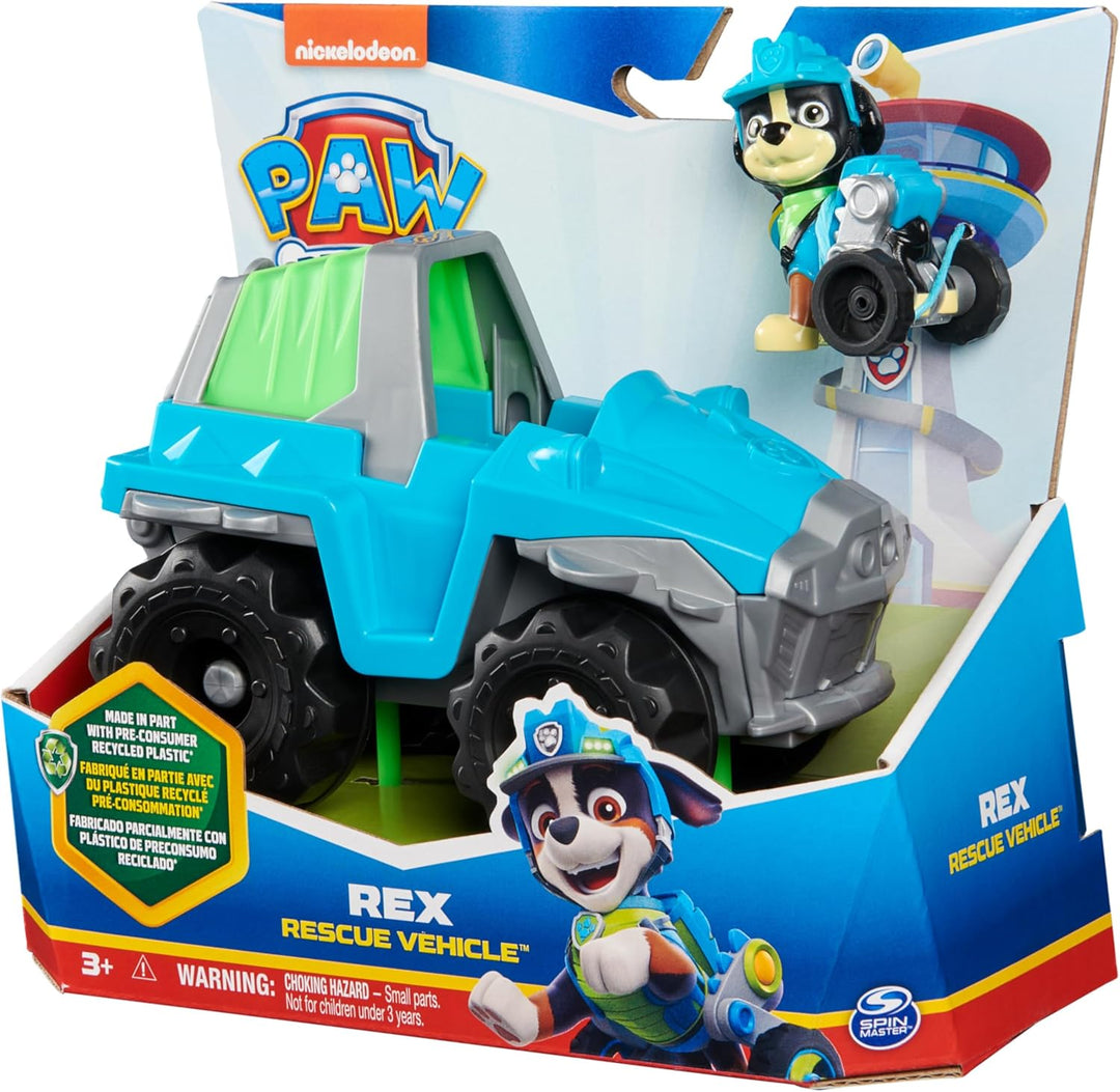PAW PATROL, Dinosaurier-Rettungsfahrzeug mit Rex-Figur (Sustainable Basic Vehicle/Basis Fahrzeug), S